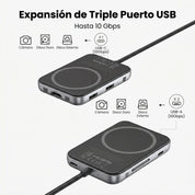 UGREEN Hub USB-C Magnético 7 en 1 CM896 4K 60Hz con PD, SD y TF