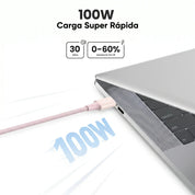 UGREEN cable USB-C a USB-C 1M 100W 5A carga rápida y datos - Pink