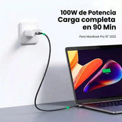 UGREEN cable USB-C a USB-C 2M 100W 5A trenzado L502 - Black