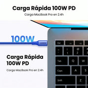 UGREEN cable USB-C a USB-C 2M 100W 5A trenzado L502 - Blue