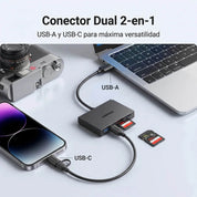 UGREEN lector de tarjetas 4 en 1 USB-C y USB-A 5Gbps para SD y microSD