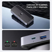 UGREEN switch USB-C 2 equipos con 4 puertos USB 3.0