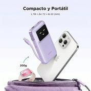 Power Bank Ugreen 10000Mah con Cable USB-C 30W Purple Pb511 35604B