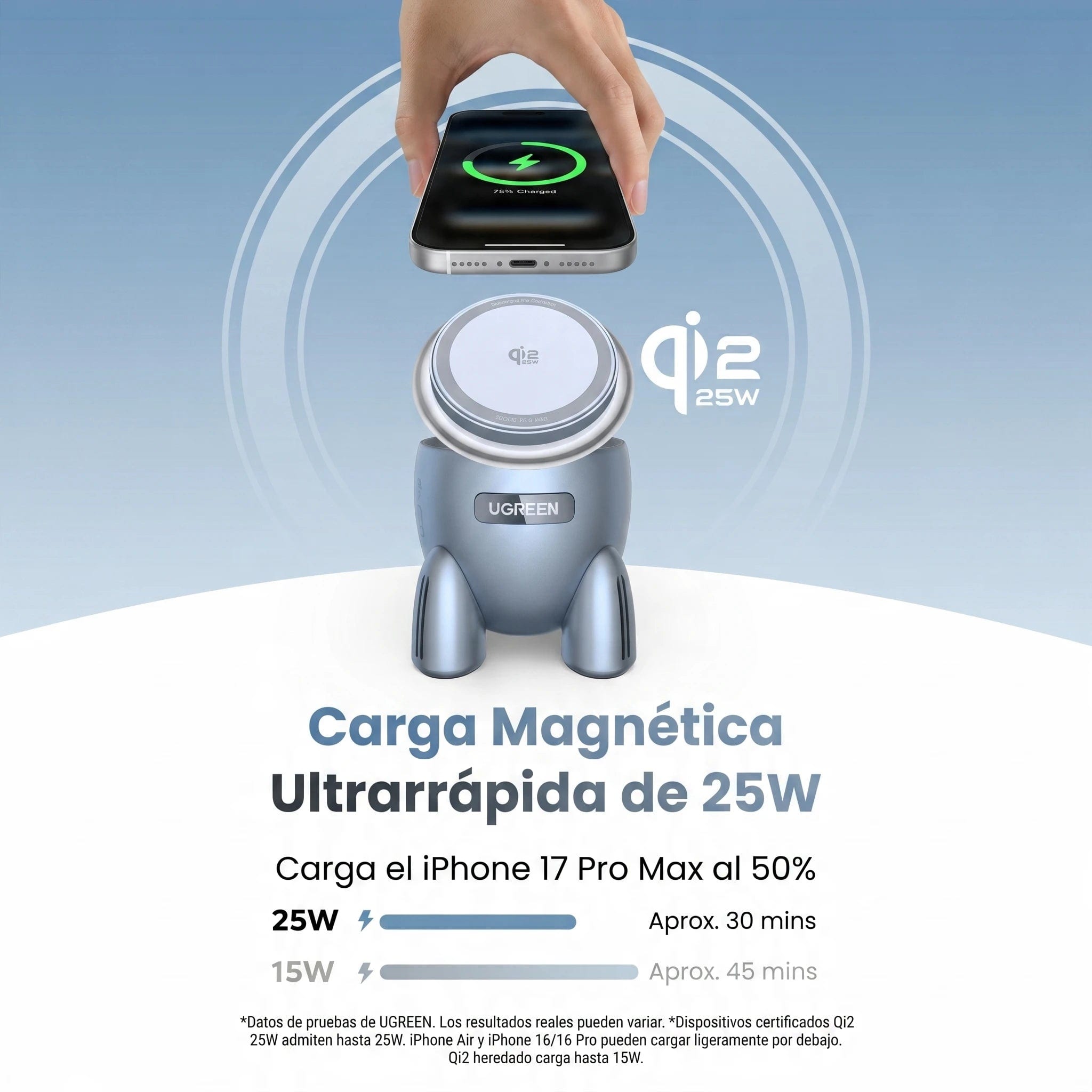 UGREEN UNO Rocket Shape Wireless Charger 25W