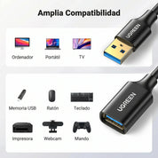 UGREEN US129 - cable extensión USB 3.0 3M 5Gbps