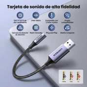 UGREEN CM477 - adaptador USB-A a audio 3.5mm 25cm