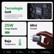 UGREEN X517 - set cargador GaN USB-C 25W con cable 1M