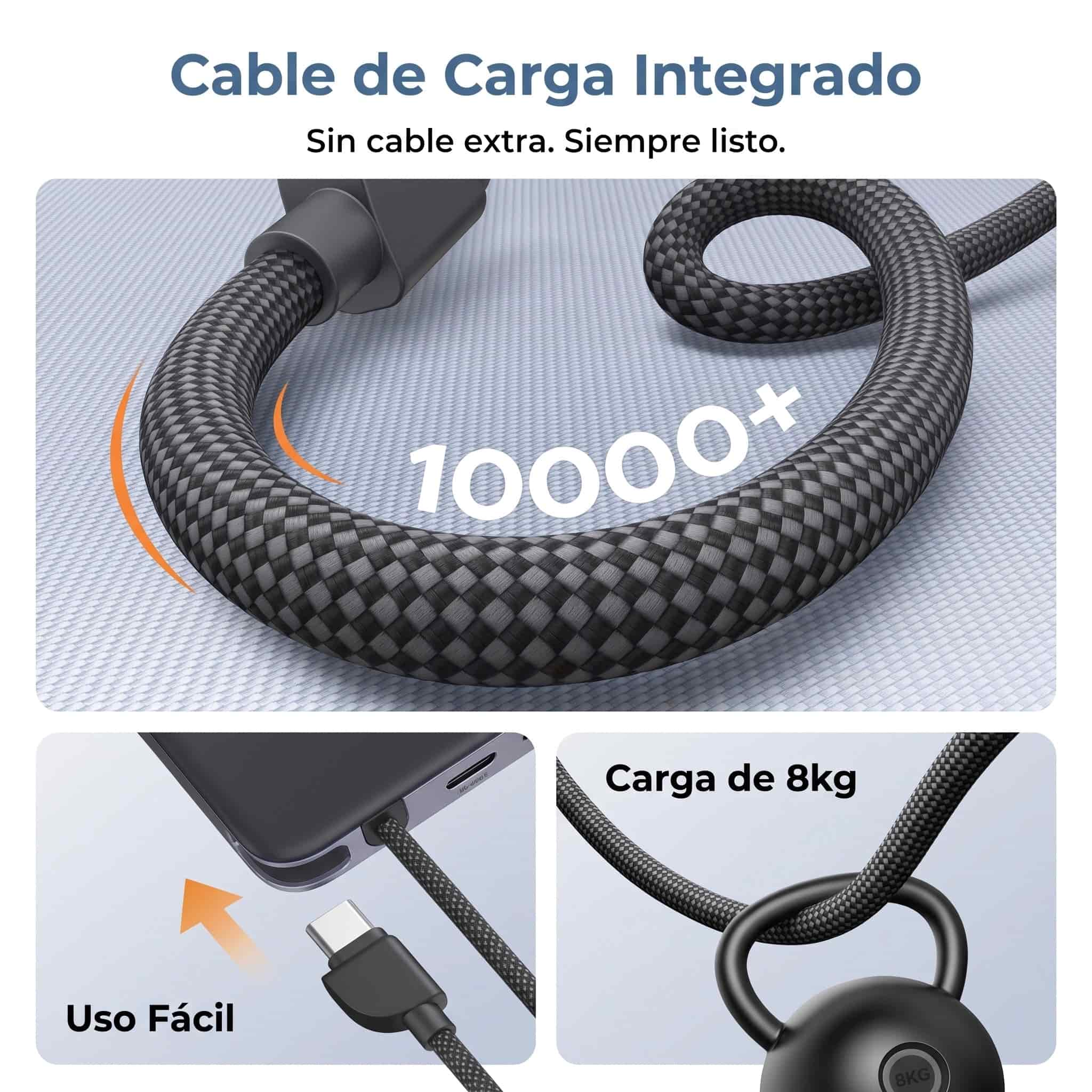 UGREEN MagFlow Air Power Bank 10000mAh Qi2 15W - con cable USB-C - Gray