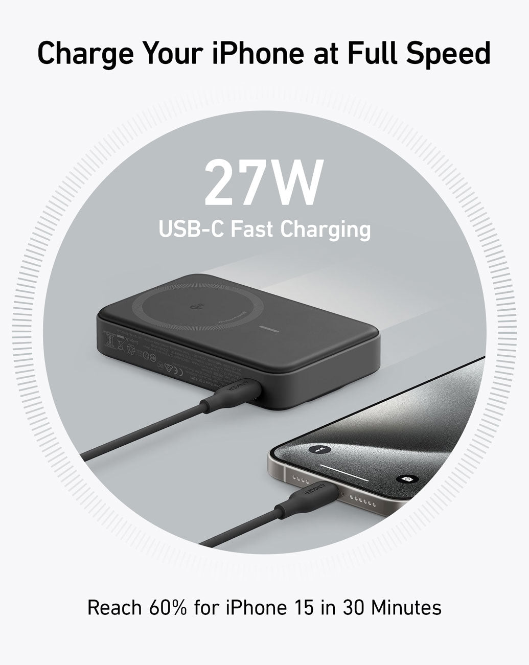 Power Bank Anker MagGo 10000 Mah 15W Tipo C (MagSafe)