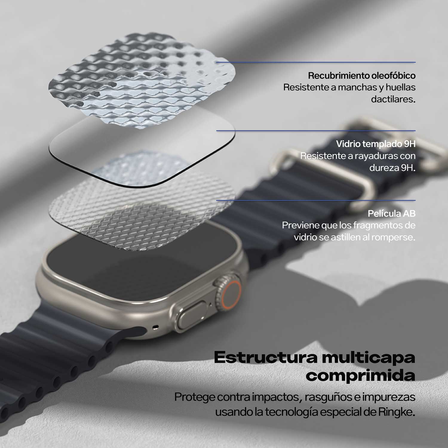 Mica de Vidrio Ringke Easy Slide Apple Watch Ultra 2/1 - 49mm (2 UND) - Ringke - Protector de pantalla6 - 1 - 6 / MVRESAWU2492UNDDastore