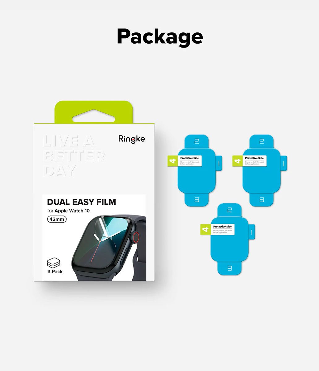 Mica Ringke Dual Easy Film Apple Watch 42mm Serie 10 (3 UND) - Ringke - Protector de pantalla6 - 2 - 3 / MRDEFAWS10 - 42MMDastore