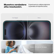 Protector de pantalla Spigen EZ FIT GLAS.tR S.P. iPhone 16 / iPhone 15 (2 UND) - Spigen - Protector de pantalla7 - 3 - 5 / PPSEFIPH162UDastore