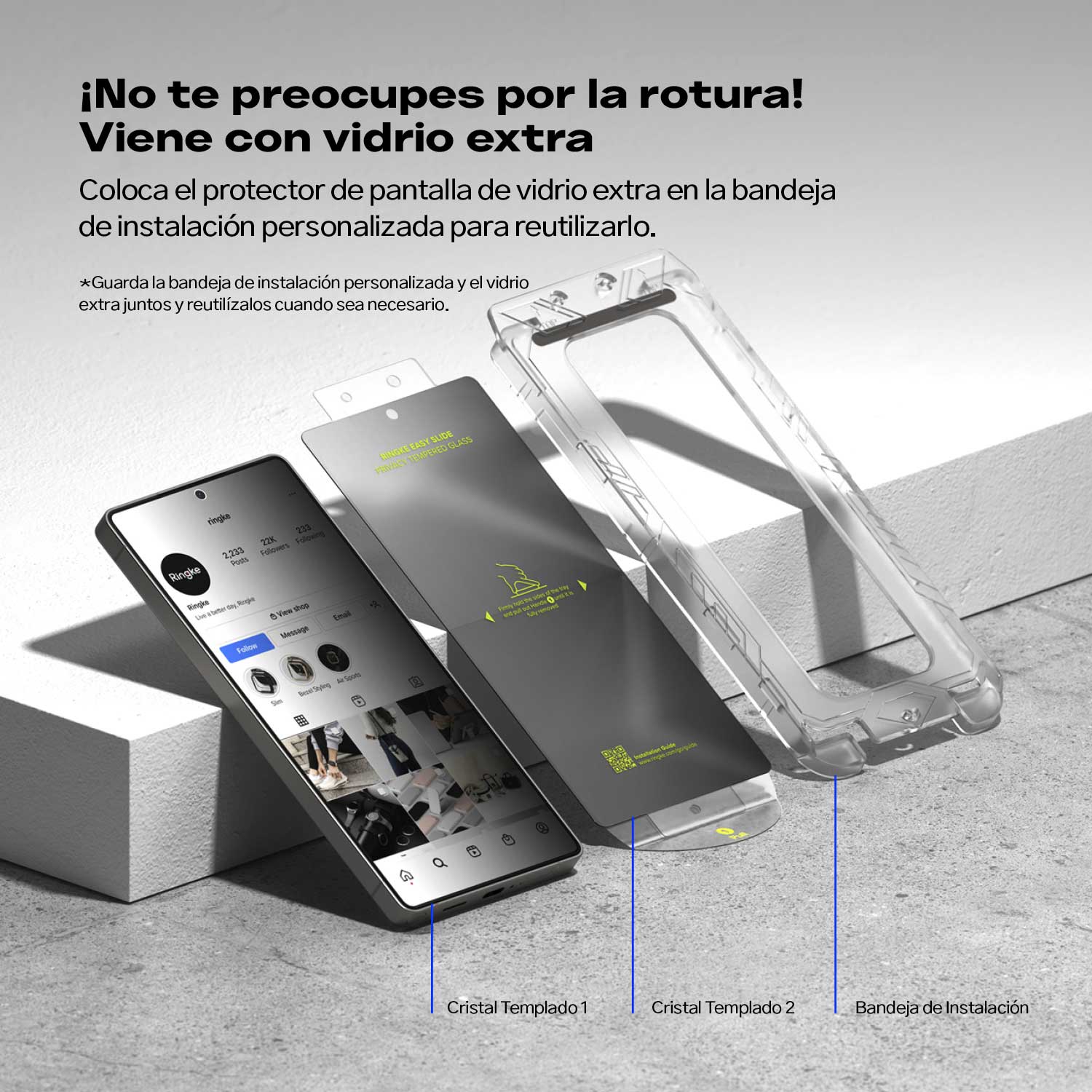 Protector de Pantalla Vidrio Ringke Anti - espía Galaxy S25 Ultra (Instalador) 2 UND - Ringke - Protector de pantalla7 - 4 - 3 / PPVRAGS25U - 2UNDDastore