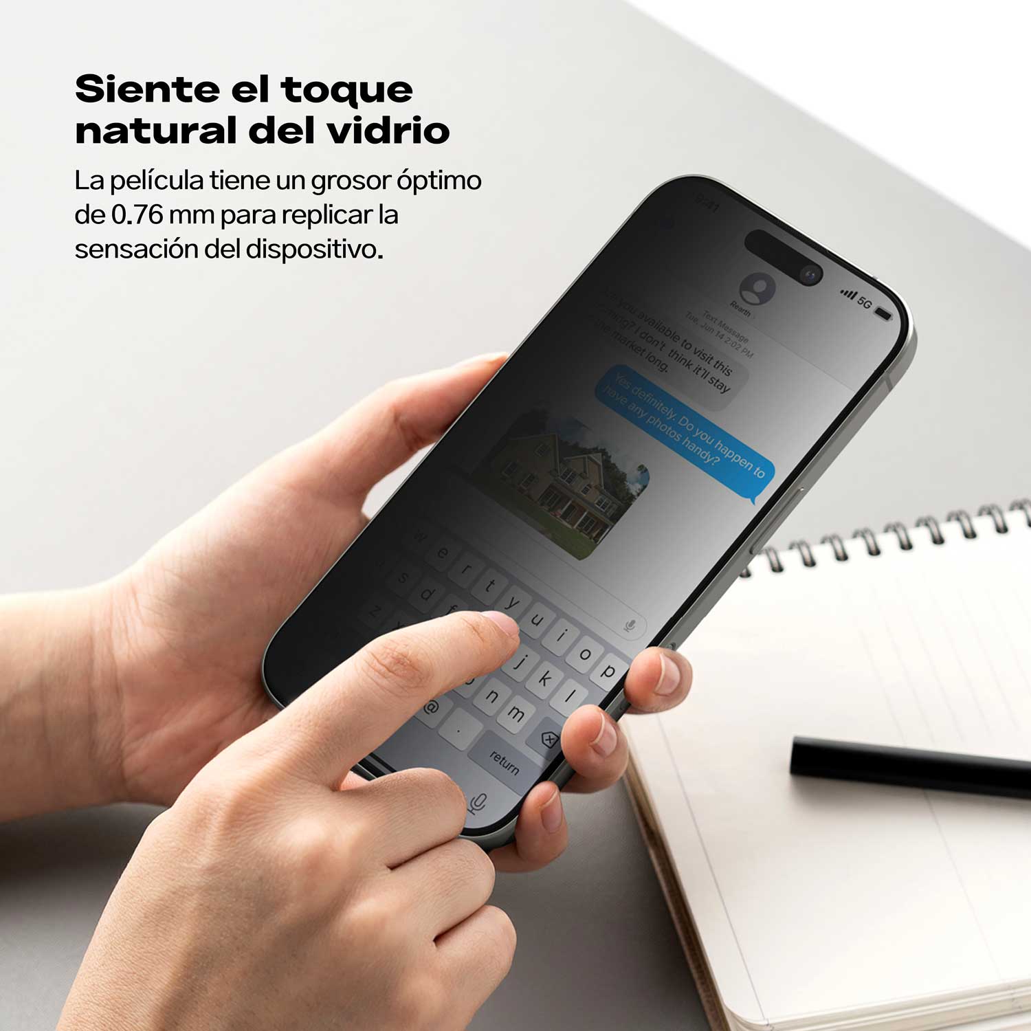 Protector de Pantalla Vidrio Ringke Easy Slide Anti-espía iPhone 16 Pro (Instalador) Solo 1 UND - (OUTLET)