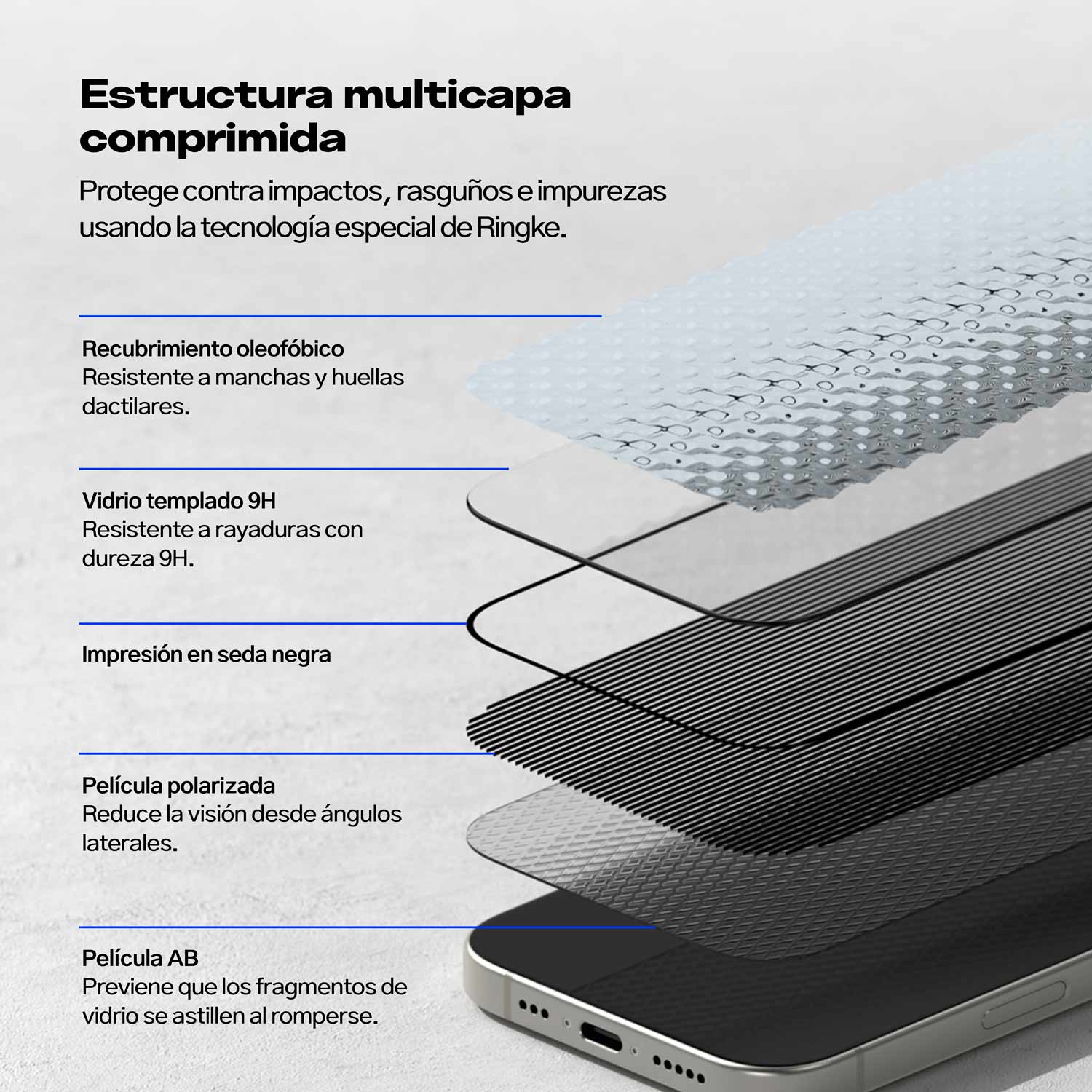 Protector de Pantalla Vidrio Ringke Easy Slide Anti - espía iPhone 16 Pro Max (Instalador) 2 UND - Ringke - Protector de pantalla7 - 5 - 2 / MRESPIPH16PMDastore