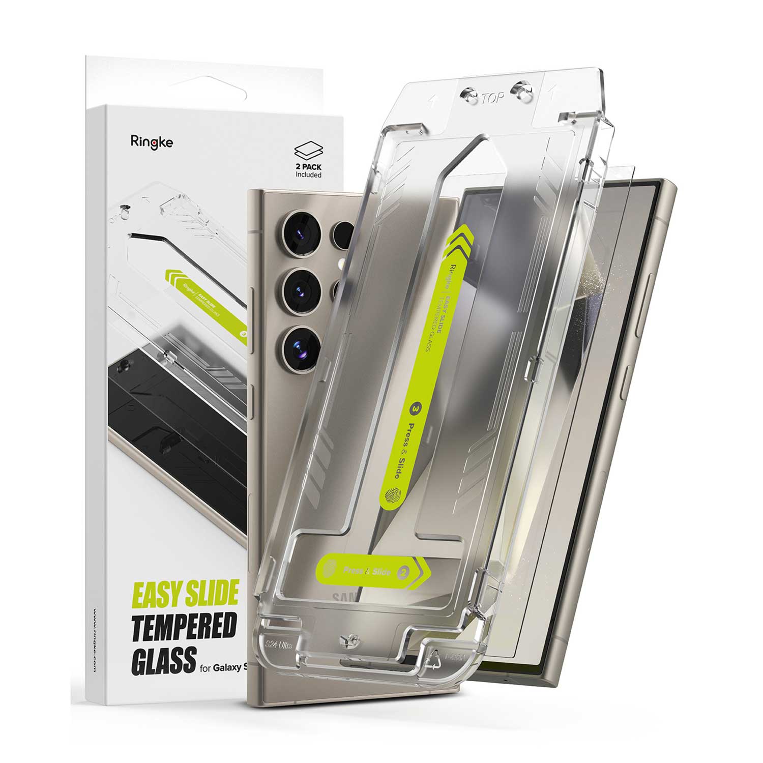 Protector de Pantalla Vidrio Ringke Easy Slide Galaxy S24 Ultra (Instalador) 1 UND - OPENBOX