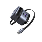 UGREEN cargador GaN 65W con cable retráctil y 3 puertos
