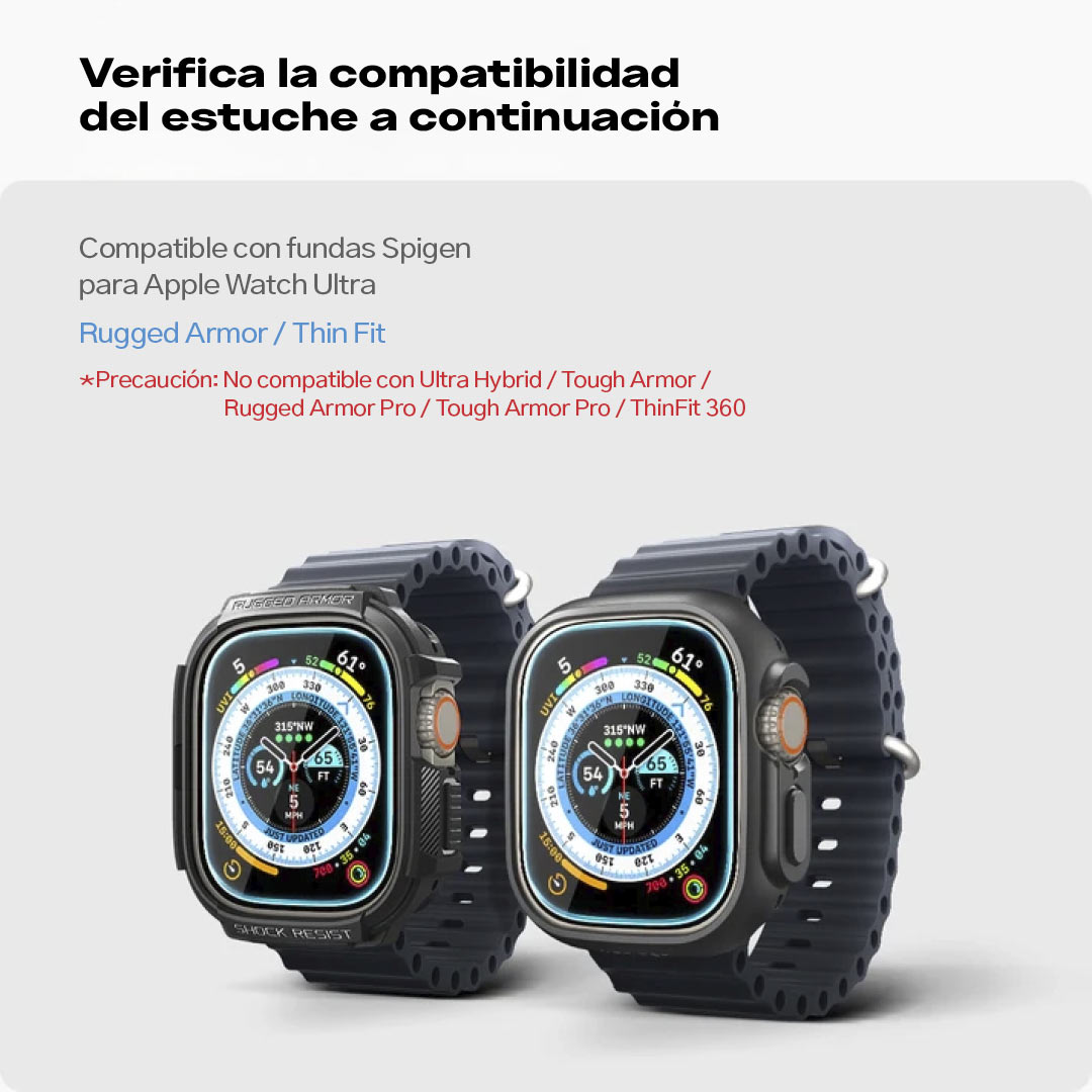 Spigen EZ FIT GLAS.tR Apple Watch Ultra 49mm (2 UND) - Spigen - Protector de pantalla/ GSEFAWU49MMDastore