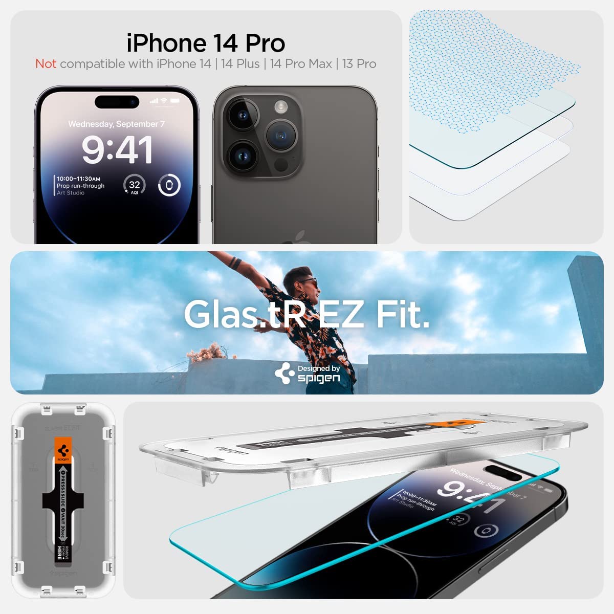 Spigen EZ FIT GLAS.tR iPhone 14 Pro (2 UND) - Spigen - Protector de pantalla7 - 6 - 8 / SEZFGTRSIPH14PDastore