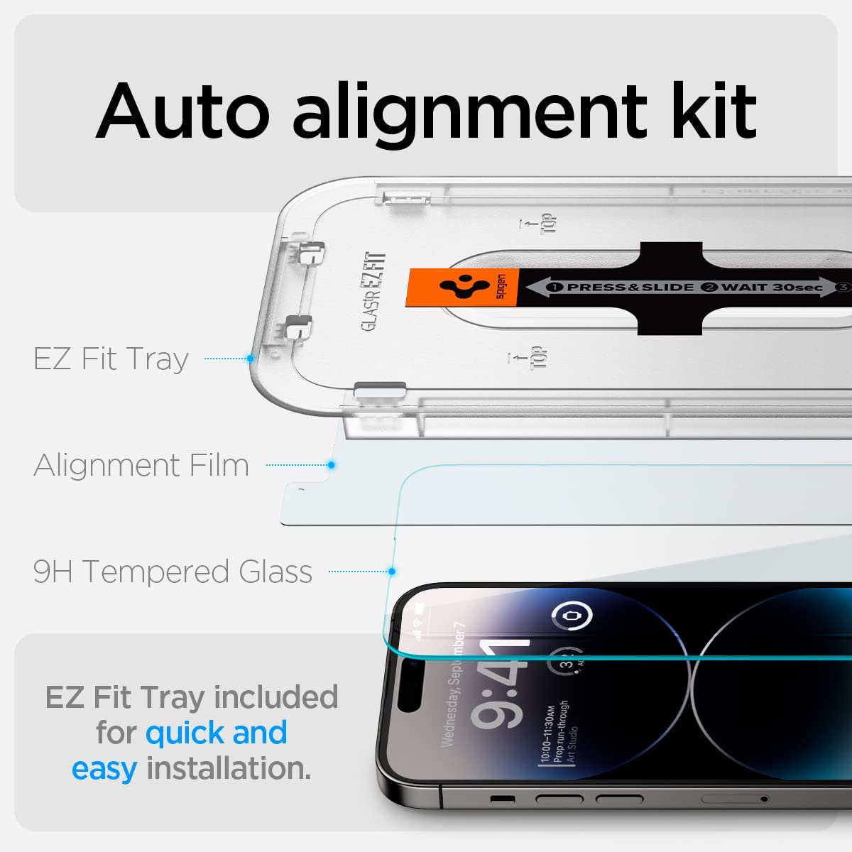 Spigen EZ FIT GLAS.tR iPhone 14 Pro (2 UND) - Spigen - Protector de pantalla7 - 6 - 8 / SEZFGTRSIPH14PDastore