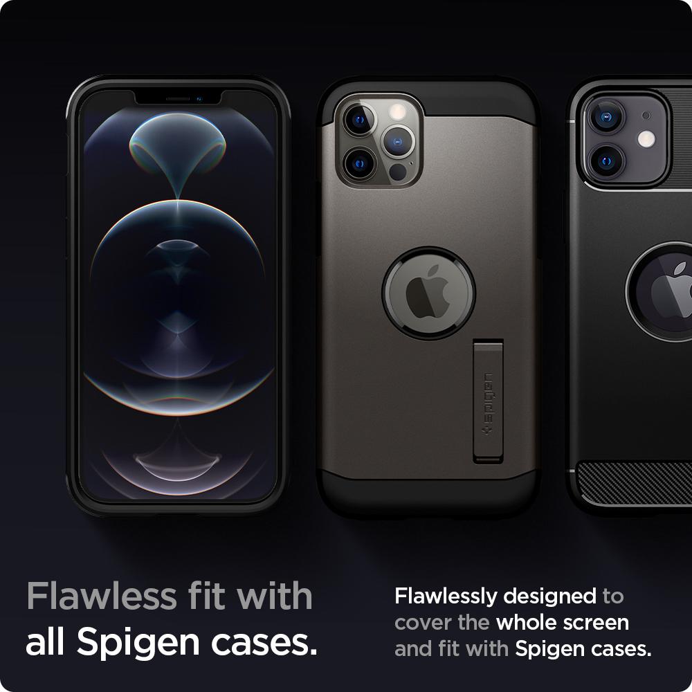 Spigen EZ FIT GLAS.tR SLIM iPhone 12 / 12 Pro (2 UND) - Spigen - Protector de pantalla/ SPEZFTGLTRSLIPH12Dastore