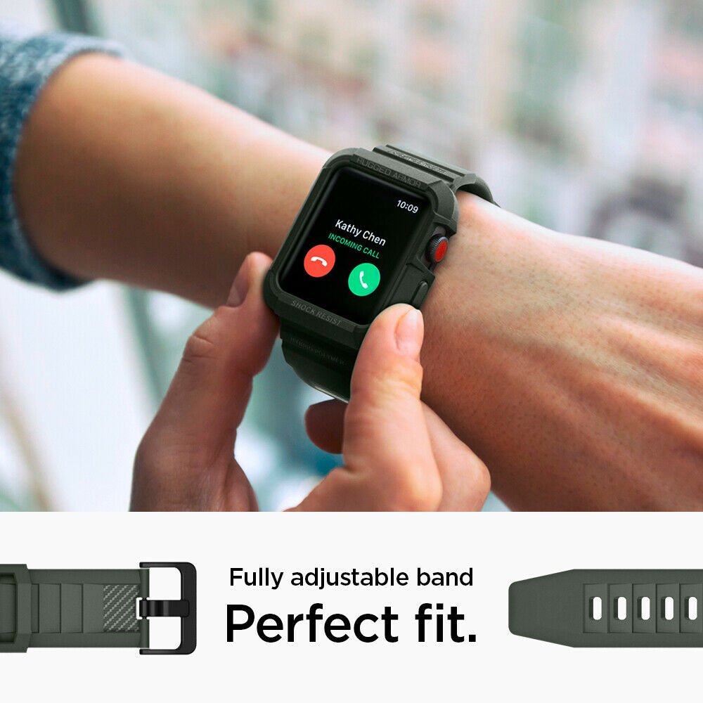 Spigen Rugged Armor Pro Apple Watch (Case + correa) 45mm / 44mm - Spigen - Funda Apple Watch/ CSRAPAW44MMMGDastore