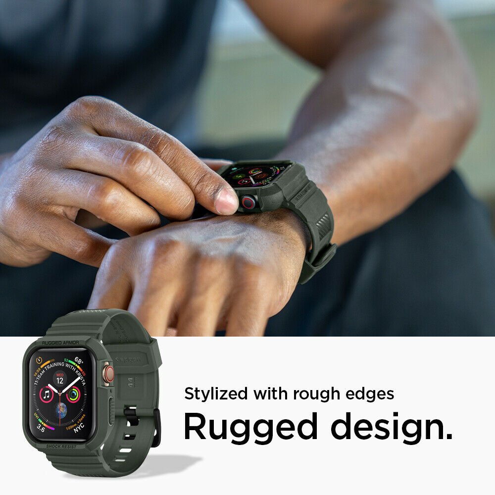 Spigen Rugged Armor Pro Apple Watch (Case + correa) 45mm / 44mm - Spigen - Funda Apple Watch/ CSRAPAW44MMMGDastore