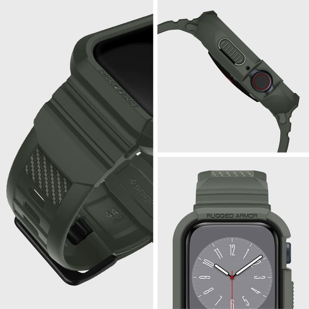 Spigen Rugged Armor Pro Apple Watch (Case + correa) 45mm / 44mm - Spigen - Funda Apple Watch/ CSRAPAW44MMMGDastore