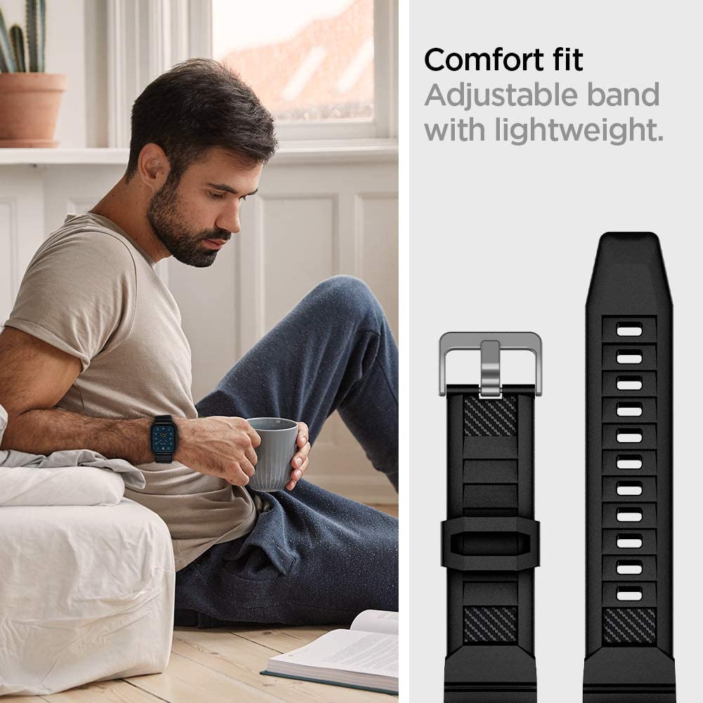 Spigen Rugged Armor Pro Apple Watch (Case + correa) 45mm / 44mm - Spigen - Funda Apple Watch8 - 1 - 5 / SPRUARPOAPW44M - BLDastore