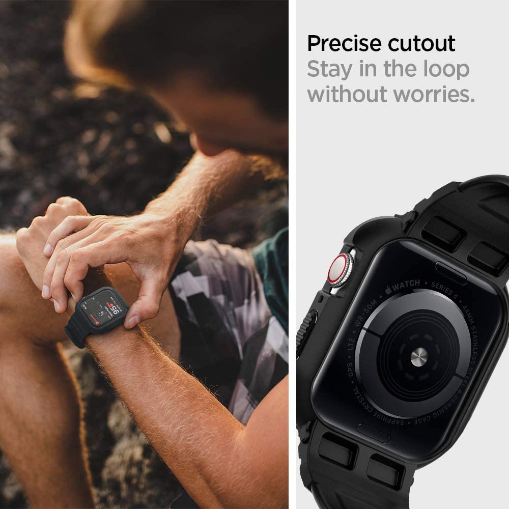 Spigen Rugged Armor Pro Apple Watch (Case + correa) 45mm / 44mm - Spigen - Funda Apple Watch8 - 1 - 5 / SPRUARPOAPW44M - BLDastore