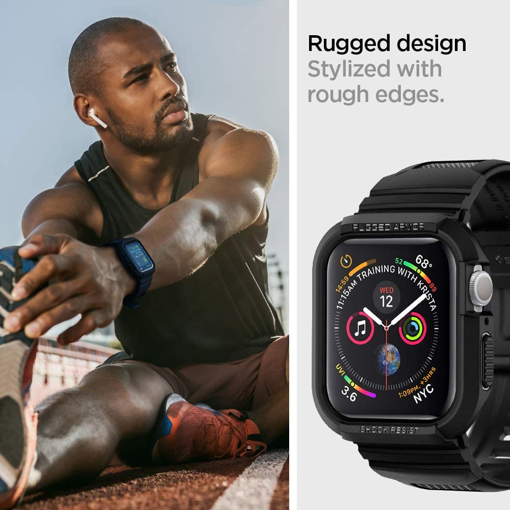 Spigen Rugged Armor Pro Apple Watch (Case + correa) 45mm / 44mm - Spigen - Funda Apple Watch8 - 1 - 5 / SPRUARPOAPW44M - BLDastore
