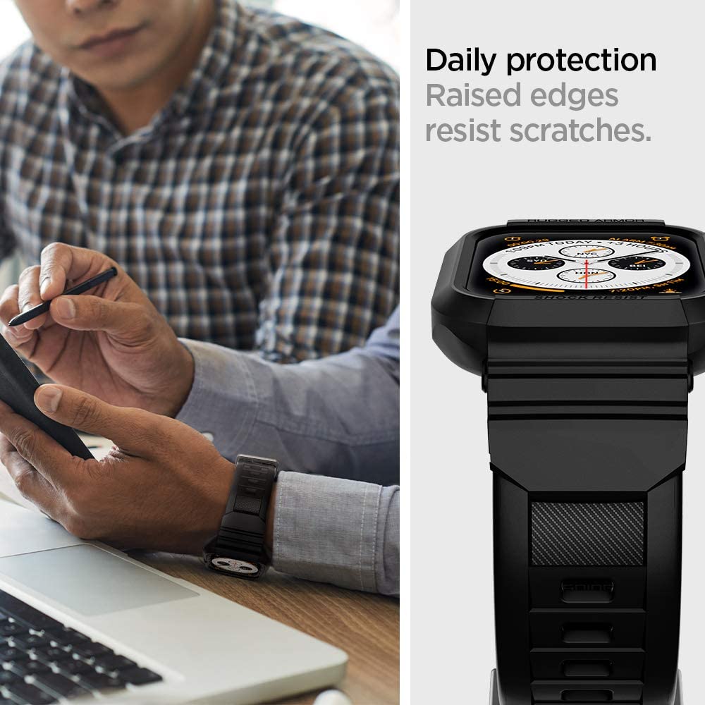 Spigen Rugged Armor Pro Apple Watch (Case + correa) 45mm / 44mm - Spigen - Funda Apple Watch8 - 1 - 5 / SPRUARPOAPW44M - BLDastore