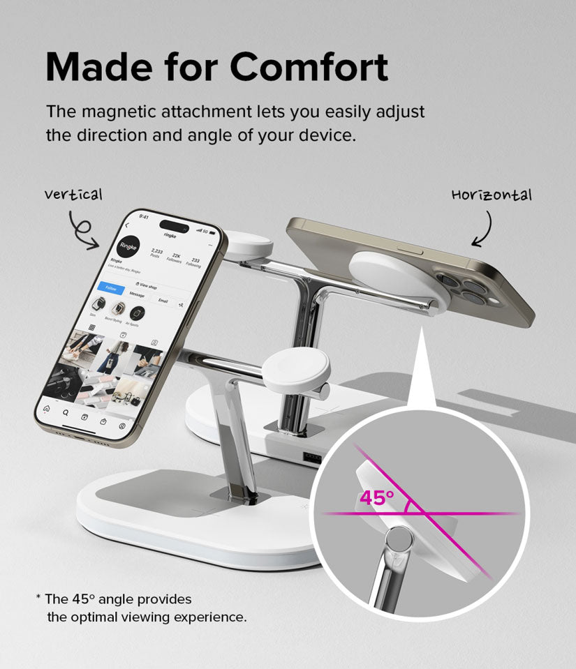 Stand Cargador Ringke 3 - in - 1 MagSafe Wireless Charging (OUTLET) - Ringke - Cables y Cargadores/ SCR31MWCOUTDastore