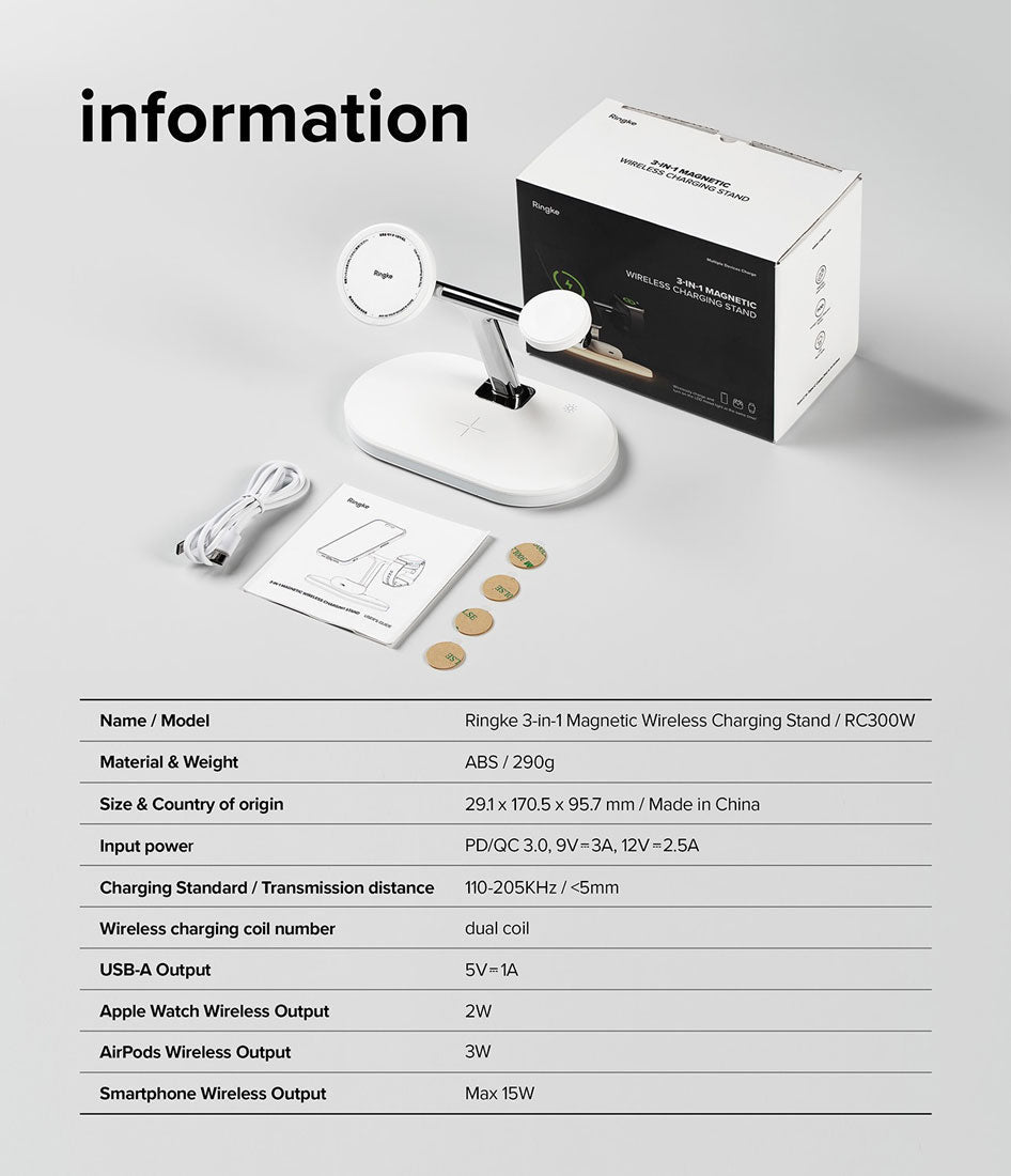 Stand Cargador Ringke 3 - in - 1 MagSafe Wireless Charging (OUTLET) - Ringke - Cables y Cargadores/ SCR31MWCOUTDastore