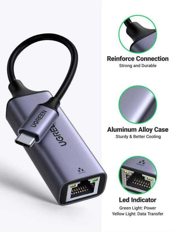 Adaptador UGREEN USB-C a Ethernet RJ45 - 50737
