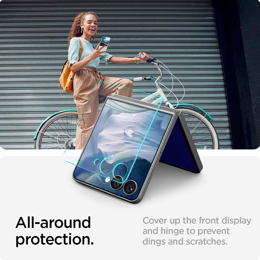 Protector de pantalla Spigen EZ FIT GLAS.tR Galaxy Z Flip 7 (2 UND)