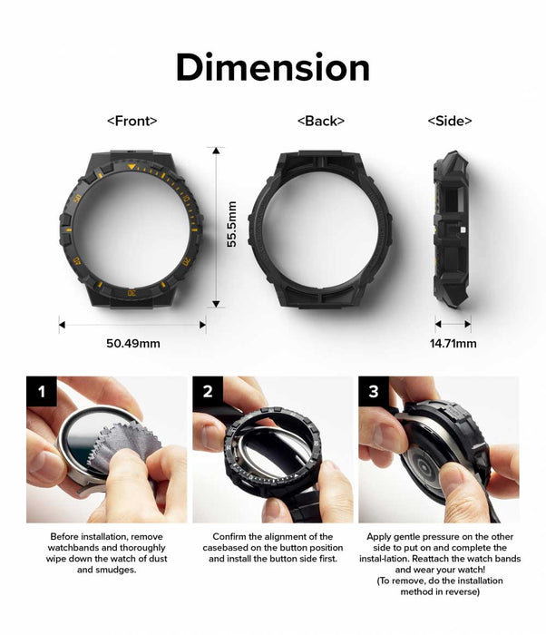 Case Ringke Fusion X Galaxy Watch 5 / 4 (44mm) - Black / Yellow Index