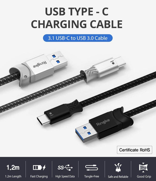 Ringke Cable Cargador Tipo C a USB 1.2M (Carga rápida)