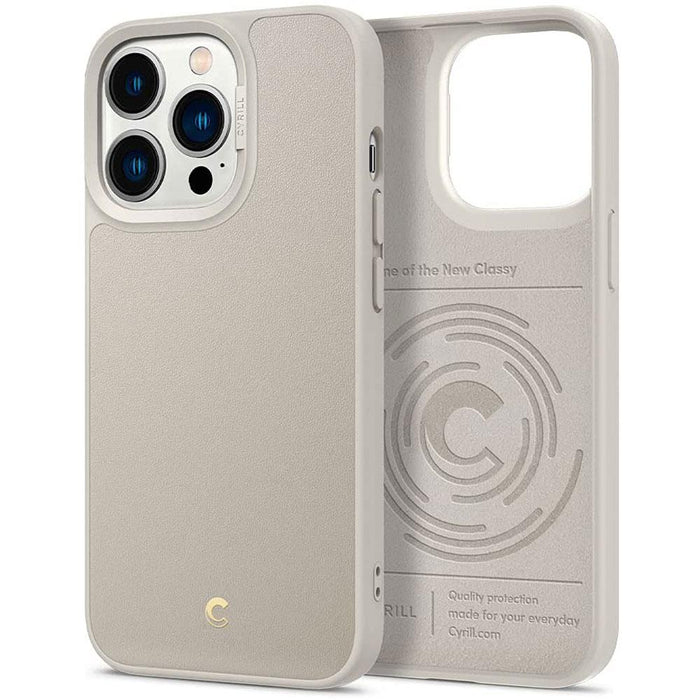 Case Cyrill Leather Brick iPhone 13 Pro Max - Cream (OUTLET)