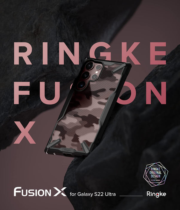 Case Ringke Fusion-X Design Galaxy S22 Ultra - Camo Black