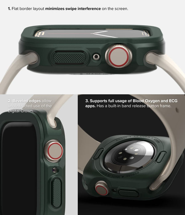 Case Ringke Air Sports Apple Watch 45/44MM Series 9, 8, 7, 6, 5, 4, SE (Dark Green)