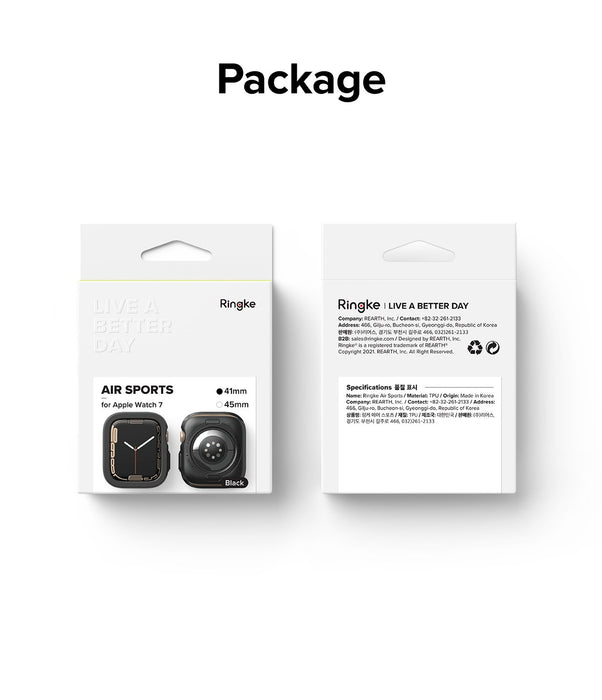 Case Ringke Air Sports Apple Watch 41/40MM Series 9, 8, 7, 6, 5, 4, SE - Black
