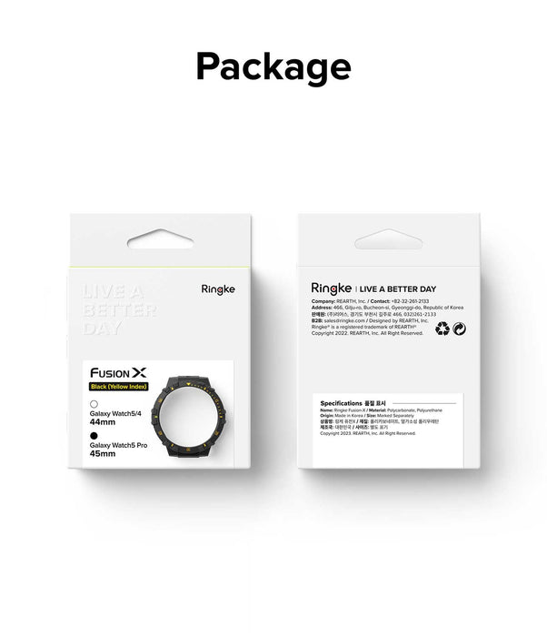 Case Ringke Fusion X Galaxy Watch 5 Pro (45mm) - Black / Yellow Index