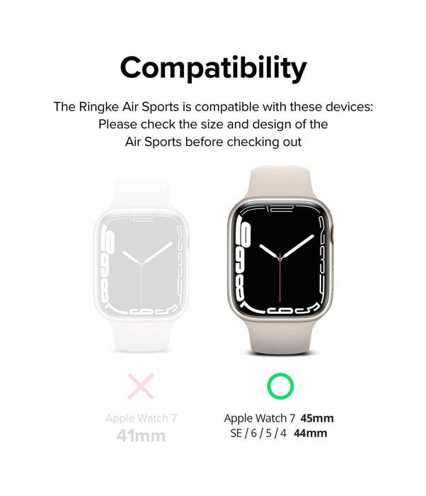Case Ringke Air Sports Apple Watch 45/44MM Series 9, 8, 7, 6, 5, 4, SE (Black)