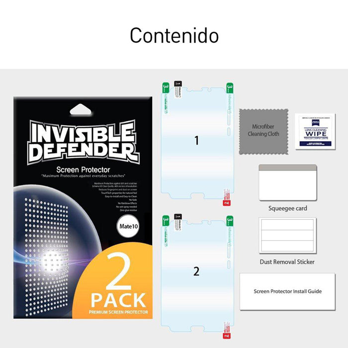 Mica de goma invisible Defender Huawei Mate 10 (Contiene 2 und)